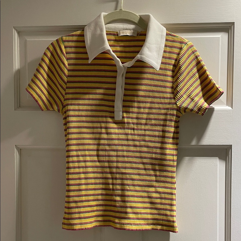 Ramy Brook Striped Knit Polo- Like New Refurbished